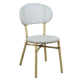 Curly Natural and White 2 Seater Rattan Outdoor Bistro Set