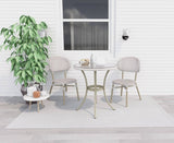 Curly White 2 Seater Rattan Outdoor Bistro Set