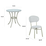 Curly White 2 Seater Rattan Outdoor Bistro Set