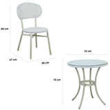 Curly White 2 Seater Rattan Outdoor Bistro Set