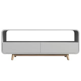 Merlin White Modern Retro Coffee Table with Push to Open Drawers