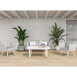 Cattleya White 4 Seater Aluminium Outdoor Lounge Set