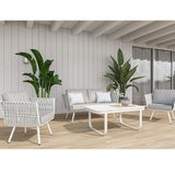 Cattleya White 4 Seater Aluminium Outdoor Lounge Set