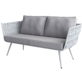 Cattleya White 4 Seater Aluminium Outdoor Lounge Set