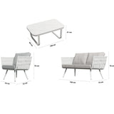 Cattleya White 4 Seater Aluminium Outdoor Lounge Set