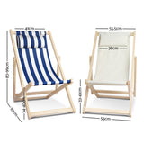 Gardeon Outdoor Furniture Sun Lounge Beach Chairs Deck Chair Folding Wooden Patio