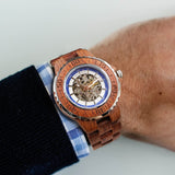 Men Genuine Automatic Kosso Wooden Watches No Battery Needed