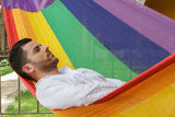 Jumbo Size Cotton Hammock in Rainbow