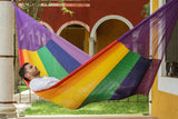 Jumbo Size Cotton Hammock in Rainbow