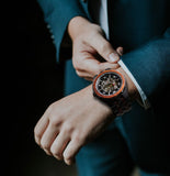 Men Premium Self-Winding Transparent Body Ebony Rosewood Watches