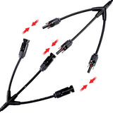 MC4 Solar Panel Adapter Cables 3Y Branch Connector 3Y MC4 Solar Cable Connectors