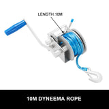Hand Winch 2000KG/4410LBS 3 Speed Dyneema Synthetic Rope Boat Car Marine 4WD 10M