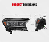 Headlights Sequential Indicator for Ford Ranger 2015-ON Wildtrak Raptor