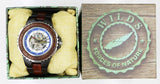 Men Genuine Automatic Rose Ebony Wooden Watches No Battery Needed