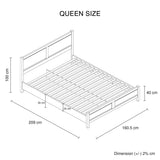 Alice Bed Queen White Ash Colour