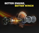 FIERYRED Wireless 4500LBS/2041kg 12V Electric Winch Synthetic Rope Boat ATV 4WD