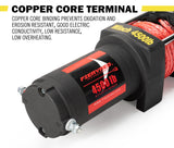 FIERYRED Wireless 4500LBS/2041kg 12V Electric Winch Synthetic Rope Boat ATV 4WD