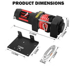 FIERYRED Wireless 4500LBS/2041kg 12V Electric Winch Synthetic Rope Boat ATV 4WD