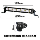 Pair 7inch Super Slim 30W CREE LED Light Bar Flood Work OFFROAD Driving Lamp ATV 4WD