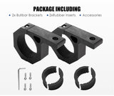 Pair Bullbar Mounting Bracket Kit 44 50Mm Clamp Led Work Light Bar Tube Offroad