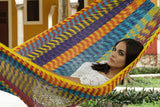 King Size Outdoor Cotton Hammock in Confeti