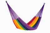 King Size Outdoor Cotton Hammock in Rainbow