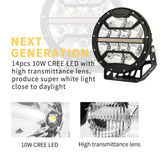 Pair 9inch CREE LED Driving Lights Spotlights Spot Flood Combo 4x4 OffRoad SUV Automotive