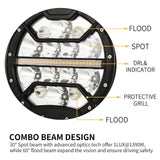 Pair 9inch CREE LED Driving Lights Spotlights Spot Flood Combo 4x4 OffRoad SUV Automotive