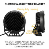 Pair 9inch CREE LED Driving Lights Spotlights Spot Flood Combo 4x4 OffRoad SUV Automotive