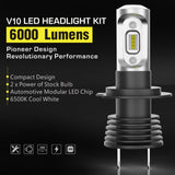 Pair LED Headlight Kit Driving Lamp H7 High Low Beam Globe bulbs upgrade deisgn