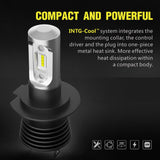 Pair LED Headlight Kit Driving Lamp H7 High Low Beam Globe bulbs upgrade deisgn