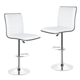 JEOBEST 2pcs/Set White/black Bar Chair PU Leather Swivel Bar Stool Height Adjustable Kitchen Counter Pub Striped Chair HWC