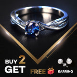 PANSYSEN Fashion 100% Real Sapphire Silver 925 Ring Women's 5mm Round Gemstone Engagement Ring Fine Jewelry Ringen Drop Shipping