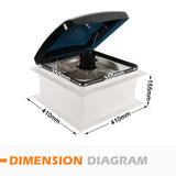 Caravan Roof Vent Hatch Pop up Fan Vents 12V RV 3 Speed Motorhome Smoke Blue