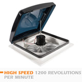 Caravan Roof Vent Hatch Pop up Fan Vents 12V RV 3 Speed Motorhome Smoke Blue
