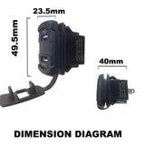 LightFox Dual Blue USB Car Charger 12-24V Socket ARB Roker Voltmeter