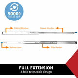 Drawer Slider Runner Ball Bearing Locking 125kg Track Cabinet Heavy Duty