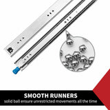 Drawer Slider Runner Ball Bearing Locking 125kg Track Cabinet Heavy Duty