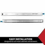 Drawer Slider Runner Ball Bearing Locking 125kg Track Cabinet Heavy Duty