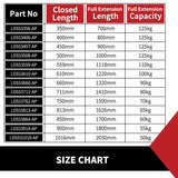 Drawer Slider Runner Ball Bearing Locking 125kg Track Cabinet Heavy Duty