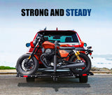 Steel Motorcycle Motorbike Carrier Rack 2" Towbar Hitch Mount With Ramp San Hima