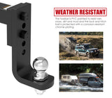 Adjustable Drop Towbar Tow Bar Ball Mount Tongue 2" Hitch Trailer Car 600LBS 4WD