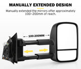 SAN HIMA Pair Towing Mirrors Extendable for Mazda BT-50 2012-ON