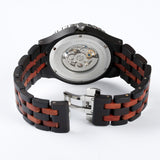 Men Premium Self-Winding Transparent Body Ebony Rosewood Watches