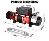 14500LBS Electric Winch Synthetic Rope Wireless Remote 6577kg 12V ATV 4WD Truck