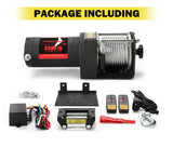 FIERYRED 3000LBS/1361kg Electric Winch Car Steel Cable 12V Wireless Remote 4WD