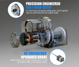 Fieryred 3000Lbs/1361Kg Wireless 12V Electric Winch Synthetic Rope Boat Atv 4WD