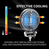 Pair 4Inch Led Driving Lights Round Work Spot Flood Work Driving Lamp Offroad