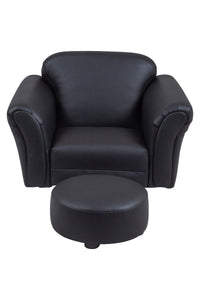 Kids Rocking Chair & Ottoman - Black