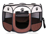 Portable Foldable Pet Dog Cat Playpen (Medium, Chocolate & Cream)
